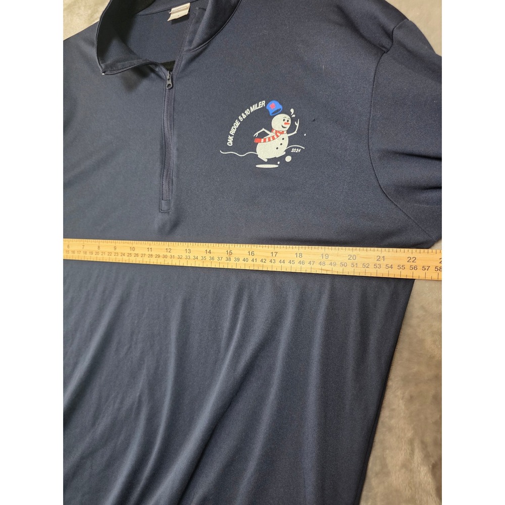 Sport-Tek Mens Navy Blue 1/4 Zip Pullover Oak Ridge 5 & 10 Miler Snowman Large - Picture 6 of 8